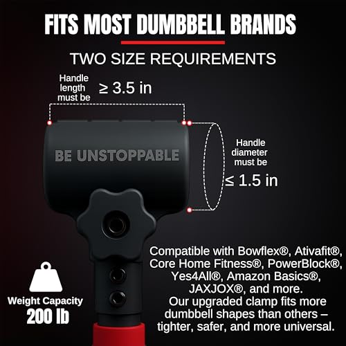 Dumbbells to Barbell Converter Set, Adjustable Weights, 200 lb Capacity, Steel Clamp, Home Gym