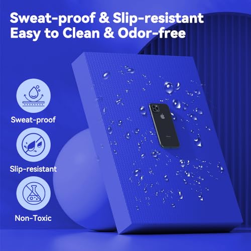 Extra Large Yoga Exercise Balance Pad - Thick Non-Slip Stability Cushion for Pilates and Exercise - High Density Foam Trainer for Core Strength Home Gym - Bonus: 10-Position Resistance Band!