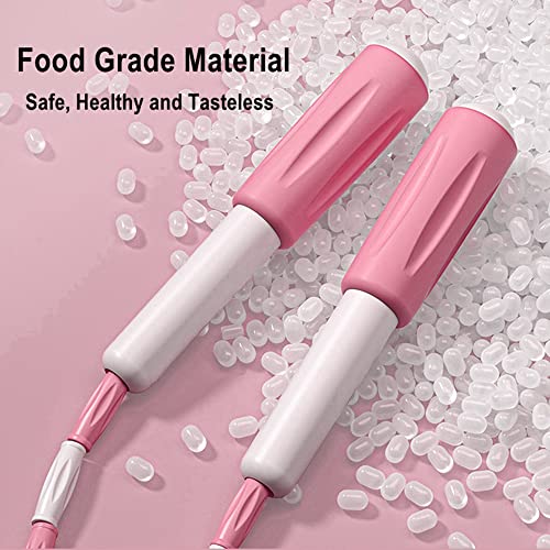Jump Rope Soft Beaded Skipping Rope Adjustable Length Tangle Basic Jump Ropes for Fitness School Exercise Equipment for Women,Men Perfect Weight Loss 9 FT - color: Pink