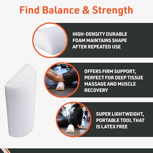 Body Sport ZZFR612H Half Foam Rollers, 6 x 12-Inch - size: 6 x 12-Inch