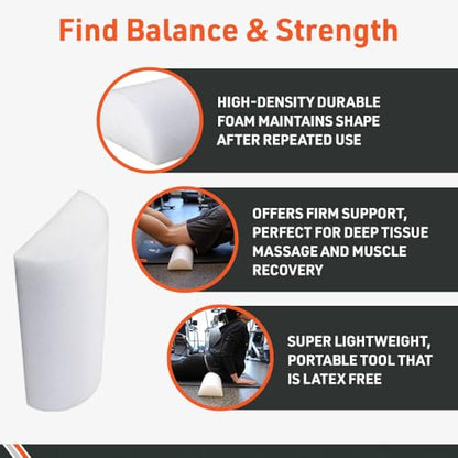 Body Sport ZZFR612H Half Foam Rollers, 6 x 12-Inch - size: 6 x 12-Inch