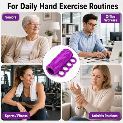 Hand Exercise Grip Ball for Grip Strength Training, 4-Finger Squeeze Ball, Textured Silicone Finger Exerciser for Stroke Hand Exercise, Arthritis and Carpal Tunnel Routines and Stress Relief
