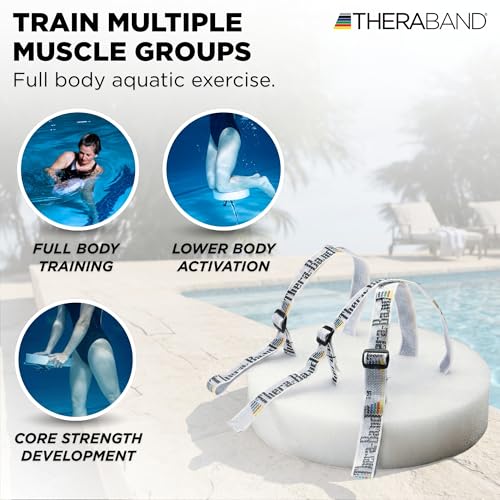 THERABAND Aquatic Closed Chain Buoyancy Disk with Foot Straps, Water Aerobics Equipment for Pool Exercise, Aquatic Exercise Equipment for Adults, Pool Workout Equipment for Water Training - size: One Size, style: Buoyancy Disk