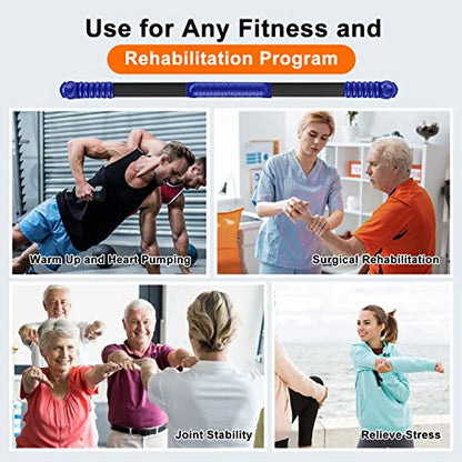 Fitness Bar, Elastic Resistance Exercise Bar for Strength Training - color: Blue