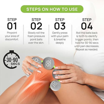 PRIMEKINETIX MyoBalls Massage Therapy Balls - 360° Relief for Plantar Fasciitis, Shin Splints, Tight Calves & IT Band - Deep Tissue Trigger Point Tool for Athletes & Active Lifestyles - 7 Ball Set