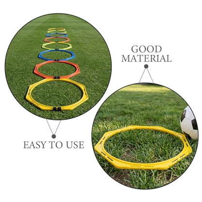 8PCS Footwork Trainer Hurdle Rings - 15.8inch Agility Fitness Hoops Kit - Multi Sport Circles for Home Workout School Course Dog Agility Training Outdoor Play 40cm
