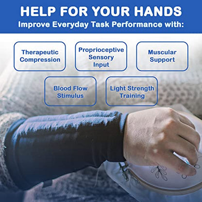 Weighted Compression Sleeve (5 Size Options) Tremor Control, Strength/Movement Assistance, PT & OT (USE SIZE CHART & VIDEO TO FIND THE CORRECT SIZE) - size: Arm Weight XLG