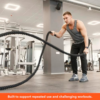 Spalding - Battle Rope for Strength & Conditioning, 22 ft Heavy Duty Training Rope for Cardio, Endurance & Full Body Workout, Durable Fitness