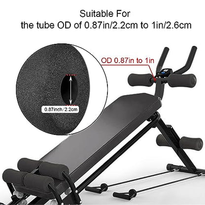 Sponge Foam Foot Pad Roller Pair, Used for Replacing Gym Exercise Equipment, Suitable for 1-inch Rod (Foam 8.66" X 3.15" Od X 0.87" Id)
