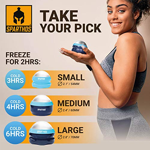 Sparthos Cold Ice Massage Roller Ball, Cryosphere Massager -Blue-70mm - color: Denim Blue, style: 70mm (Pack of 1)