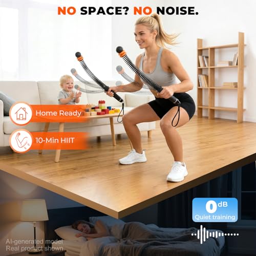 Upgraded Ropeless Battle Ropes, Weighted Cordless Workout Equipment for Home Gym, Portable Full Body HIIT Cardio & Arm Strength Training, Low-Impact Fitness Exercise Heavy Gear for Men & Women