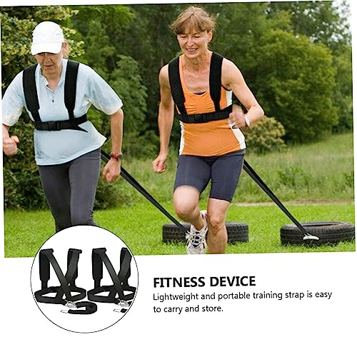 Mikinona 2pcs Fitness Resistance Sled Harness with Padded Shoulder Straps for Weight Training and Speed Burst Non Slip Belt for Gym Home Outdoor Workout