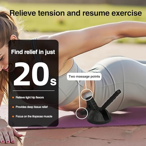 Psoas Release Tool-Hip Flexor Release Tool Fully Adjustable for Iliacus,Waist Pain Sciatica,Back&Posture Relief,Massage Hook and Trigger Point Massage Tool - color: Black