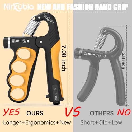 Hand Grip Strengthener Trainer Adjustable Resistance 11LBS-220LBS, Forearm Strengthener, Hand Squeezer With Mechanical Counter Multipurpose Grip for Muscle Building and Injury Recovery