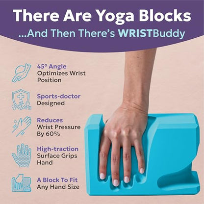 WRISTBuddy® Yoga Blocks 2-Pack (Left + Right) — Ergonomic, Hand-Shaped EVA Blocks for Wrist Relief & Better Grip | Doctor-Designed Support for Yoga, Pilates, Handstands, Push-Ups & Rehab