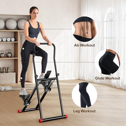 Stair Stepper for Home Gym Exercise, Compact Folding Cardio Stair Climber for Full-Body Workout, Vertical Climber Machine, Extended Step Range