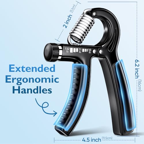 FitBeast Grip Strengthener Forearm Strengthener, Adjustable Hand Grip for Strength Training & Rehabilitation, 10-132 lbs Resistance, Ideal for Athletes and Physical Therapy - color: Black