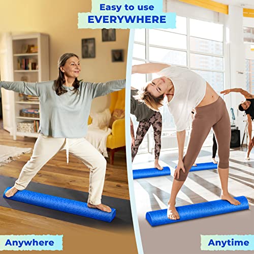 Yes4All High-Density EPP Half Round Back Roller Foam, Exercise Foam Roller for Yoga, Pilates & Stretching - 12, 18, 24, 36 inch - color: Blue, style: 36 inch