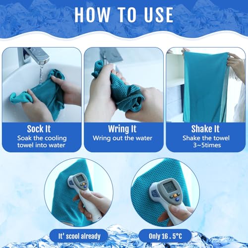 Hosuly 30 Pack Cooling Towels 40"x12" - color: Aqua Blue