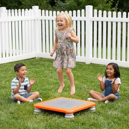 Mini Trampoline for Kids, 25 Inch Sensory Trampoline Bouncing Board with Non-Slip Base - color: Orange