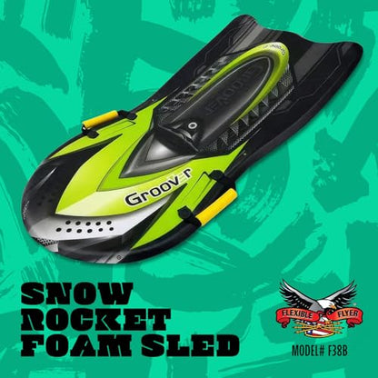 Flexible Flyer Snow Premium Foam Sled for Kids and Adults - Snow Sled, 1 or 2 Person Winter Toboggan Slider with Handles, Extremely Lightweight, for Ages 5 & Up - color: Black