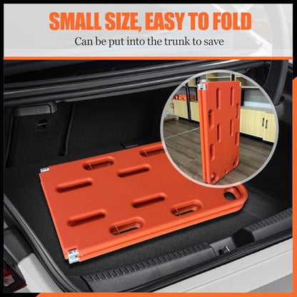 Folding Spine Board Stretcher with Safety Straps, EMS Medical Folding Stretcher, Floating Design for Emergency Patient Transfer and Water Rescue Operations(4Folds) - size: 4Folds