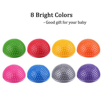 2Pcs/Lot Hedgehog Balance Pods, Ball Massage Foot Sports Balance Hedgehog Half Ball Pimples Pilates Ball for Yoga Fitness Gymnastics Exercise (Color : Blue) Half Foam Roller