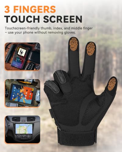 KUMGIM Tactical Motorcycle Gloves with Knuckle Protection Touchscreen - color: Black, size: X-Large