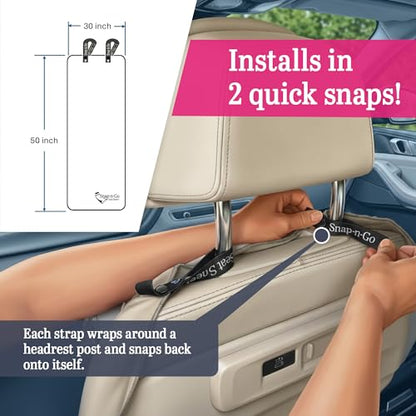 Car Seat Towel Cover After Gym Workout Yoga Pets: Snap-n-Go Seat Sheet™ Universal Fit with Headrest Post Straps, Quick-Dry Washable Sweat Protector for Car, Truck, SUV Interior Protection (Dark Gray)