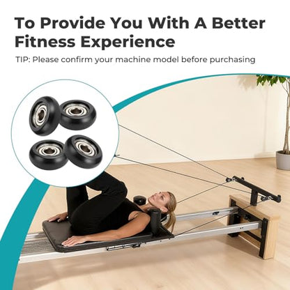 Roller Wheels for Aero Pilates Reformer, Replacement Roller Wheels for Pilates Reformer Machines, Smooth and Quiet Glide