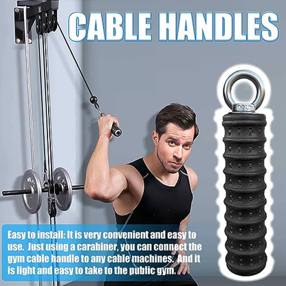 Ergonomic Tricep Rope Pulldown Attachments, Upgraded 27 32 40 & 47 Inch Extra Long Triceps Rope Cable Attachments for Gym, LAT Pull Down Bar for Cable Machine, Tricep Workout Cable Attachments - color: SINGLE HANDLE-1