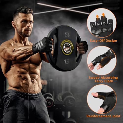 ATERCEL Gym Workout Gloves for Men and Women, Weight Lifting Gloves with Excellent Grip, Lightweight Fitness Gloves for Training, Cycling, Pull Ups, Exercise, Climbing, Rowing and Weightlifting - size: Medium