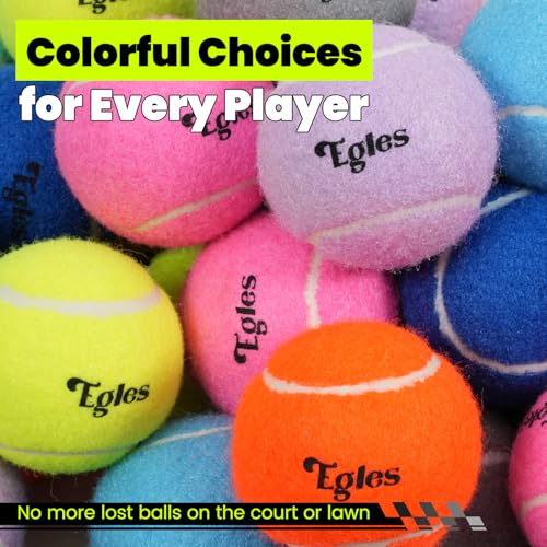 Egles 12/20/60 Packs Tennis Balls for Training and Dogs, High Elasticity Practice Tennis Ball with Mesh Bag for Transport and Beginner Exercise, Durable Pet Playing Tennis Ball Set
