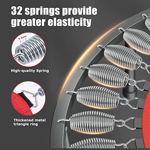 Rebounder Trampoline for Adults, 40"/50" Foldable Spring Fitness Trampoline - 450 lbs Capacity, Quiet & Stable Indoor/Outdoor Exercise Equipment for Cardio Workout