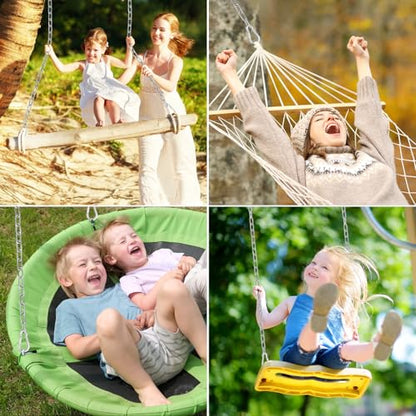 YOSE 2 Pack 44in Hanging Chair Chain with 4 Carabiners, 500LB Capacity Hanging Kits Heavy Duty Hanging Chair Hardware for Hammock Swing Punching Bags Sandbag