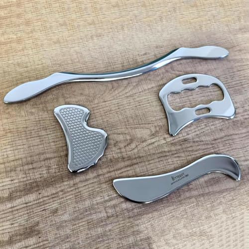 304Stainless Steel Gua Sha Muscle Scraper Scraping Massage Tool Kit,IASTM Tools, Great Soft Tissue Physical Therapy Used for Back, Legs, Arms,Neck (L-SD2B)