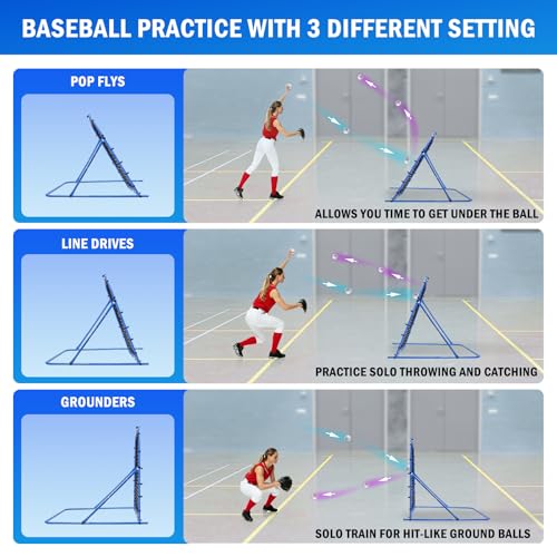 Soccer Baseball Rebounder Net, Soccer Goal Net, Volleyball Softball Rebound Pitchback Net Quick-Switch Angle Training for Control, Passing Practice, Bounce Back Rebounder Goals Gifts Trainer Equipment - size: 4FTx4FT