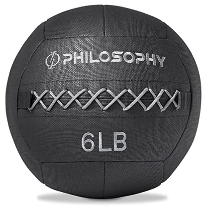 Philosophy Gym Wall Ball - Soft Shell Weighted Medicine Ball with Non-Slip Grip - style: 6 LB