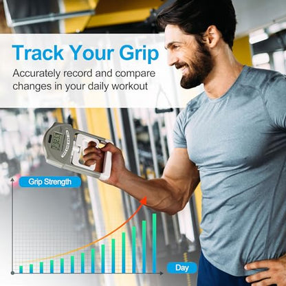 Grip Strength Tester Trainer - Dynamometer Handgrip Measurer Meter, Handheld Strengthener Exerciser for Sports, School, and Home Use