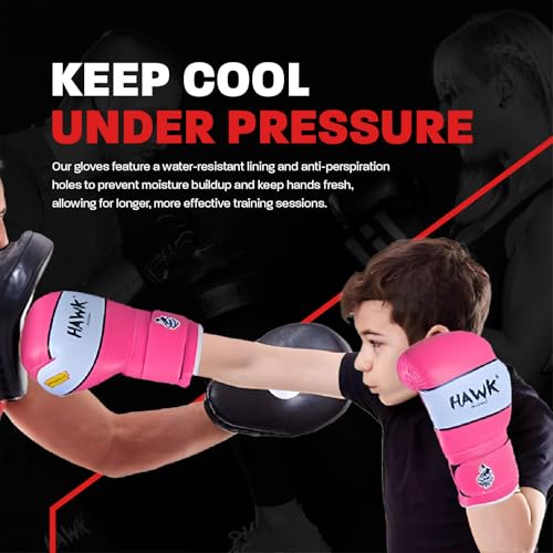 Kids Boxing Gloves for Kids Children Youth Punching Bag Kickboxing Muay Thai Mitts MMA Training Sparring Gloves - color: Pink, size: 4 oz