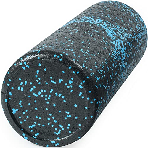 JFIT High Density Foam Roller – EPP Deep Tissue Massage Roller for Muscle Recovery, Myofascial Release & Stretching - color: Speckled Blue, size: 18-Inch