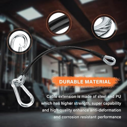 10" Gym Cable Extension Compatible with Bowflex Home Gym Accessories,for LAT/Tricep Pull Down and Leg Extensions Machine - size: 39'' 2PCS