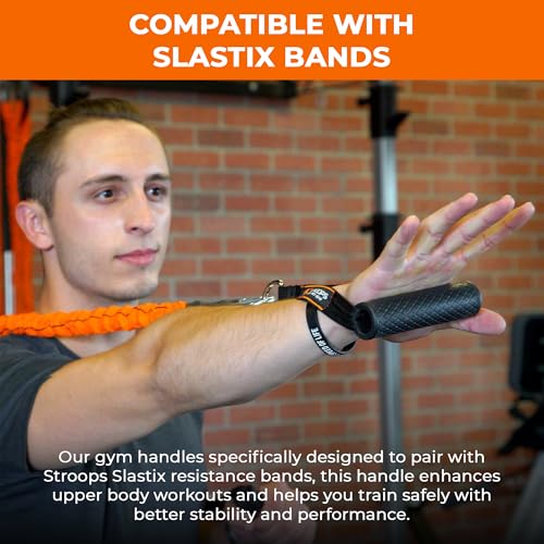 Textured Grip Handle - Comfortable, Non-Slip Gym Cable Attachments | Replacement Handle for Slastix Resistance Bands and Upper Body Workouts