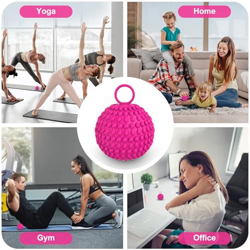 Massager 10 Powerful Vibration Massage for Physical Therapy, Mobility Ball for Workout Recovery, Deep Tissue Massager for Pain Relief and Trigger Spot Treatment for Adult Rose