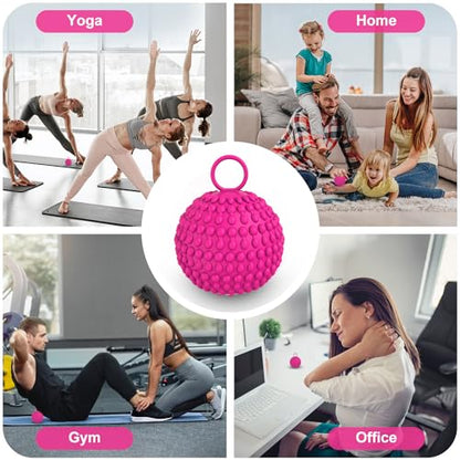 Massager 10 Powerful Vibration Massage for Physical Therapy, Mobility Ball for Workout Recovery, Deep Tissue Massager for Pain Relief and Trigger Spot Treatment for Adult Rose