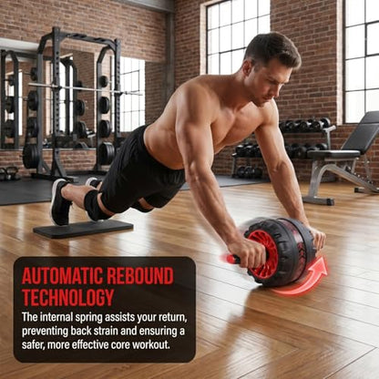GALPADA Anti-Skid Ab Roller Wheel for Men and Women with Knee Pad Thickened Abdominal Exercise Roller for Core Strength Stomach and Back Workout 7.08X7.08X5.90In