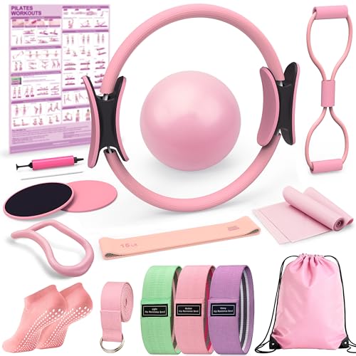 Pilates Kit for Home Workouts, Pilates Equipment Ring and Ball Set, Pilates Essentials Kit for Women, Home Pilates Workout Kit, Pilates Starter Kit for Women at Gym Studio Travel
