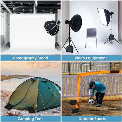 Sandbags 8 Packs, Sandbag Weights for Backdrop Stand Sandbags, SandBag for Weight, Weight Bags with Zipper and Buckle Straps for Support Heavy Duty Light Stand - size: 8 PCS