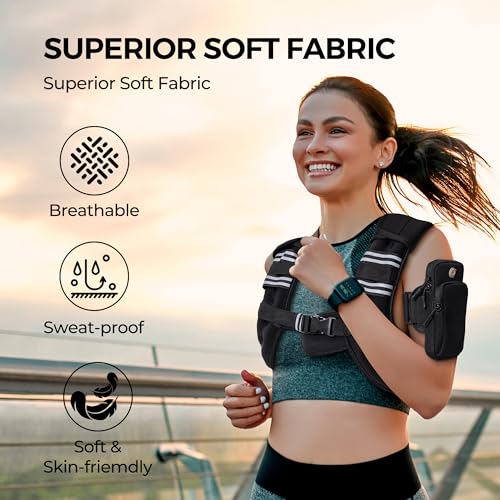 Weighted Vest 4-10lb/12lb Weight Vest with Reflective Stripe, Body Weight Vests Adjustable for Men, Women Workout