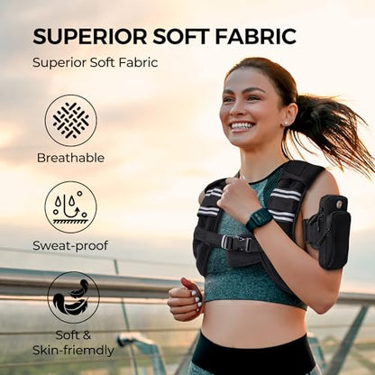 Weighted Vest 4-10lb/12lb Weight Vest with Reflective Stripe, Body Weight Vests Adjustable for Men, Women Workout